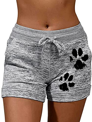 MUYOGRT Damen Shorts Sommer Sporthose Kurz Fitnessleggings High Waist Sport Yoga Hose Fitness Joggen und Training Sporthose für Damen Gym Running Beiläufige Elastisch(Light Gray，XL)