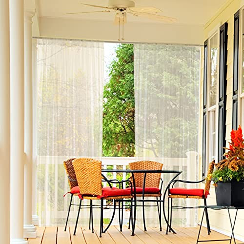 SJHmoo Moskitonetz für Veranda/Terrasse/Überdachung/Garten, durchsichtiger Tüll-Vorhänge, Netz, Dekoration für Party, Hochzeit, Bogen-Drapierung & Deckenvorhänge, Stoff, Beige, 137,2 x 304,8 cm