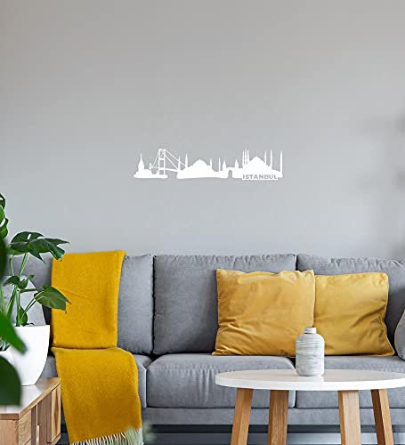 Istanbul Skyline Wandtattoo Weiß Aufkleber 213 x 46 cm