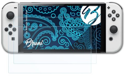 Bruni Protecteur d'écran compatible avec Nintendo Switch Oled Film Protecteur, cristal clair Écran protecteur (2X)