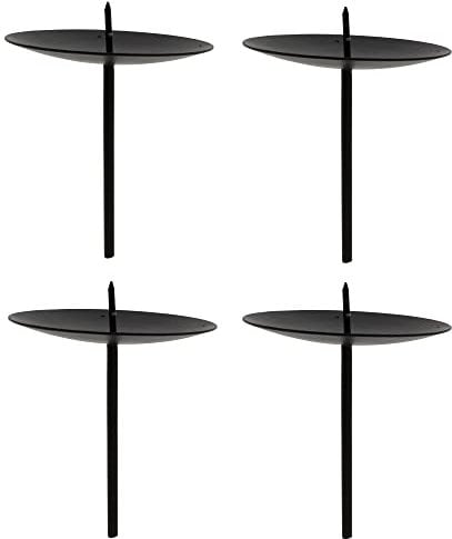 Kerzenhalter aus massivem Metall für Adventskranz - Adventskranzstecker - Kerzenhalter für Adventskranz - Kerzenteller für Adventskranz - Adventskerzenhalter Größe Ø 7,5 cm/H 9 cm