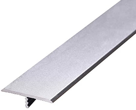 Floor Transition Strip Carpet to Tile T Molding Thresholds Transition Strip, Front Porch to Door Edge Trims/Aluminum Alloy Gap Connecting Strips, Easy to Cut (Color : Silver)