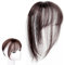 Clip-in-Pony für Damen, Echthaar, runde, atmungsaktive 3D-Haarverlängerung, französischer Pony, Bang-Haarteile, gebogene Pony-Pony-Haarspange für den täglichen Gebrauch (Dunkelbraun)