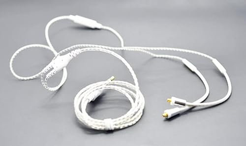 VKMKV Ersatzkabel, Abnehmbarer Kopfhörer, Upgrade-Audiokabel mit Mikrofonfunktion for Shure SE215 SE315 SE425 SE535 Logitech UE900 (Color : White)