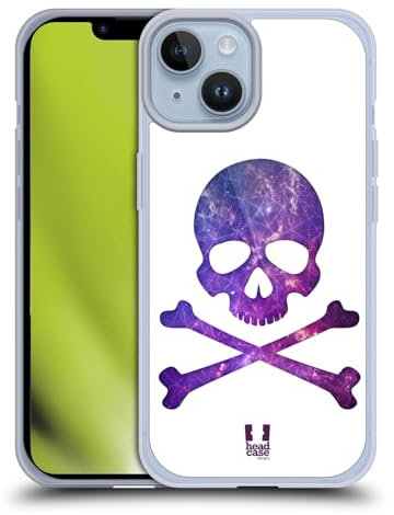 Head Case Designs Galassia Teschio E Ossa Custodia in Gel [Protezione di Grado Militare] Compatibile con Apple iPhone 14 E Compatibile con MagSafe