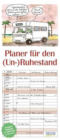 Planer für den (Un-) Ruhestand - Familienplaner 2024 für 2 Personen - Korsch-Verlag - Kalender mit 3 Spalten zum Eintragen - 19 cm x 46 cm