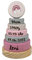 KIDSLINO Geburtsgeschenk Stapelturm Regenbogen rosa I Geschenk zur Geburt I Graviert I Stapelturm mit Namen & Geburtsdaten I Personalisierte Babygeschenke