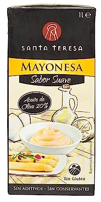 Santa Teresa - Mayonesa Sabor Suave Elaborada Con Ingredientes Naturales Sin Conservantes Ni Aditivos. Formato 1 L