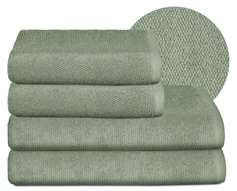 BEAUTEX Handtuch-Set Premium Frottier Sets Made in Europe, 100% Baumwolle 550g/m², Oeko-TEX Zertifiziert (Set: 2 Hand-, 2 Badetücher in Eisberg-grün)