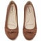 Veittes Women's Wide Width Flats Shoes - Ladies Cute Round Toe Slip-on Fashion Bow Ballet Shoes.(2109004-2310,BR/MF,UK6.5 Wide)