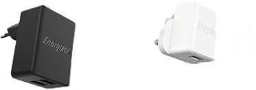 ENERGIZER - Lot DE 2 Chargeurs_1 Adaptateur EU 12W 2USB-A + 1 Chargeur Prise UK avec câble MFI Apple