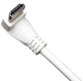 SIMPLETEK - Cavo HDMI Angolare 90° - Lunghezza 0,3 Metri (30cm) | Colore Bianco | Adattatore PC Full HD 4K 8K