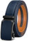 BULLIANT Gürtel Herren, Ledergürtel Ratsche Automatikschließe für Herren Business Anzug, 35mm Breit Gürtel,Größe Angepasst(Navy Blau,125cm/36-42 taille verstellbar)