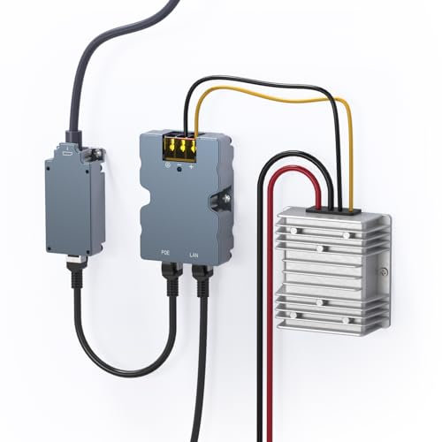 EDUP Injecteur PoE GigE 320W pour Starlink HP/Flat HP, Adaptateur câble Starlink vers RJ45, Convertisseur DC 12V vers 48V 6A 288W, Compatible Starlink Haute Performance
