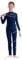 Vxuxlje Mädchen Turnanzug Ganzkörper Gymnastikanzug Patchwork Ballett Trikotanzug Tanzbody Glitzer Strass Ganzanzug Navy blau 134-140