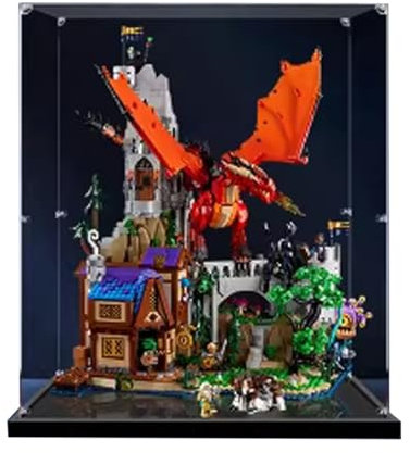 Acryl-Vitrine für Lego 21348 Legend of the Red Dragon, staubdichte transparente Vitrine, Modell Sammlervitrine (Modell nicht im Lieferumfang enthalten) (2 mm)