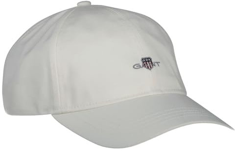 Gant Herren/Unisex Cap - Shield Cotton Twill Cap, Käppi, Logo, Cotton, Uni Weiß