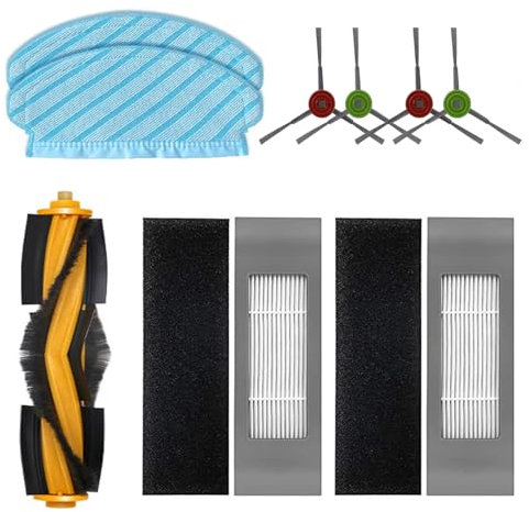 Filter Bürste Wischtuch Ersatzteile Zubehör Set für Yeedi Vac 2 Pro, Vac Max, Vac Hybrid, Vac Station, für Ecovacs N8/T5/DJ65/DX55 Roboter Staubsauger Zubehör