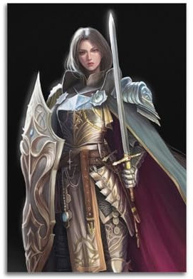 Das Poster der christlichen Ritter zeigt die majestätische und schöne weibliche Ritter-Poster, dekoratives Gemälde, Leinwand, Wandposter und Kunstdruck, moderne Familienschlafzimmer-Dekoration,