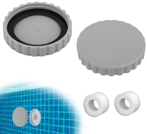 Gosknor 2pcs Pool Jet Plug with Waterproof Tape, Pool Jet Nozzle Covers Pool Winter Seal Plugs Pool Plugs for Above Ground Skimmer Plug Pool Return Plug Compatible with Intex Bestway