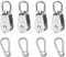 Jortmrd 4 Pezzi M15 Puleggia Carrucola in Acciaio Inox Puleggia Singola Carrucola per Sollevamento con 4 M4 Moschettone per Corda di Sollevamento Cavo Corda, Capacità di Carico 35 Kg (Argento)