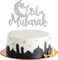 Eid Mubarak Tortendeko,Eid Mubarak Cake Toppers,Ramadan Kareem Kuchendekoration Topper Für Das Islamische Muslimische Festival Kareem Ramadan Cupcake Dekorationen Lieferungen (silbrig B)