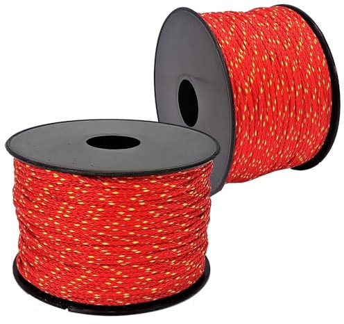 HERO Reißfeste Maurerschnur 200m Pflasterschnur Markierungschnur Verlegeschnur Richtschnur Lotschnur Rot Schnur Bauschnur Fliesenschnur Pflasterschnur Maurerseil Senklotseil Polypropylen Seil 2mm