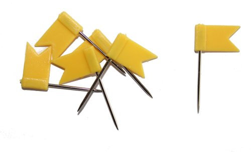 dalipo 31015 - Markiernadeln Fahne, Pinnwandnadeln/Fähnchennadeln, 50 Stück (Gelb)