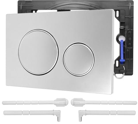 Actuator Plate, Flush Plate for GEBERIT Sigma 20 with Flush Lever Set and Mounting Frame, Dual Flush, 1 Piece (Silver Matte)