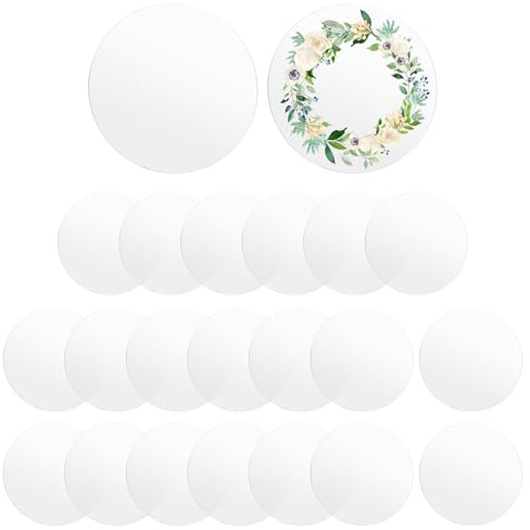 SEUICYNE 22 Stück 15cm Acrylplatte Transparent Rund, 2mm Dick Acrylscheiben, Klare Acrylplatten für DIY Ausstellungsständer Malerei Bilderrahmen