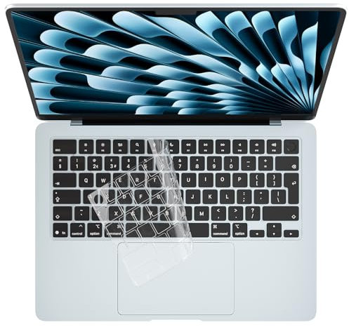 Housse de protection de clavier pour MacBook Air 2025 15,3 13,6 Puce M4 modèle A3241 A3240 TPU pour ordinateur portable - Disposition UK/EU