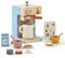 Kaffeemaschine Kinder Holz Mit Mühle, 22-Teilig, Spielküche Zubehör Kaffeeservice Spielset Mit Sound, Rollenspiel Mit Zubehör, Pädagogisches Holzspielzeug