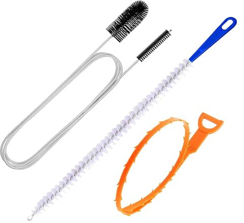 Sink Unblocker Tool, 3 Pcs Drain Sink Cleaning Brush Plumbing Snake Plug Hole Unblocker Hair Clog Remover Tool with Twist Handle for Bathroom Shower Kitchen Toilet