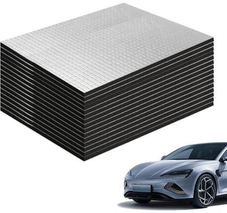 Zyiphor Lot de 15 Isolant Thermique Voiture 250 x 180 x 5mm Isolant Phonique Voiture Auto-Adhésif Tapis D'Isolation Phonique pour Étanche, Ignifuge, Moteur, Voiture, Porte, Fenetre