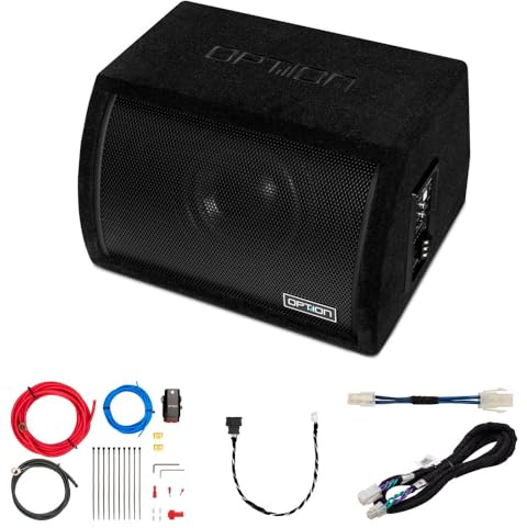 Option Subwoofer Kit kompatibel mit VW ID.3 mit H/K-Soundsystem PULSE-8BRA 20cm Aktiv-Bassreflex-Subwoofer, inkl. Kabelkit, Adapter und Pegelfernbedienung