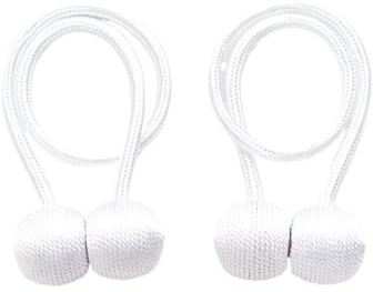 2 magnetische Vorhang-Raffhalter, Kopfhörer-Design, Badezimmer-Duschzubehör(WHITE)