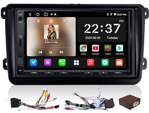 ATOTOZONE A5L Android Autoradio CarPlay per VW Polo Golf 5 6 Passat Jetta Skoda, Schermo da 7 Wireless Android Auto Stereo con GPS Navi, Wi-Fi/Bluetooth/USB, FM/AM/RDS, HD LRV, MirrorLink, SWC