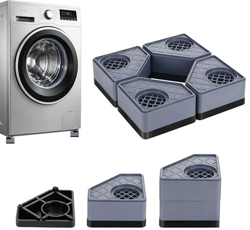 4 Piezas Amortiguador de vibraciones para lavadoras, Goma para Lavadoras | Menor Ruido, Almohadillas Para Pies De Lavadora para Lavadora,Secadora y Frigorífico
