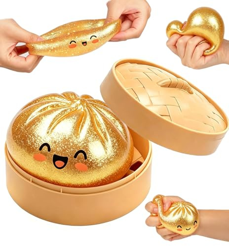Glitter Dumpling Squishy, Dumplings Squishy Mystery Box, Stressball Fidget Toys, Sensorik Anti Stress Spielzeug Squishies für Kinder Erwachsene Autismus Stressabbau Geschenke