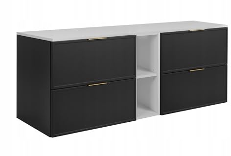 Rodan Moderne Möbel - Schrank Weiß, Grautöne - Möbelstück - Bastelregal – Bastelplatte 140,6 x 58,6 x 46 cm