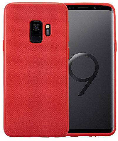 Handy Case für Samsung Galaxy S9 SM-G960 5.8 Zoll Silikon Cover Schutzhülle aus weichem elastischem Material Rot