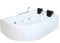 Whirlpool Badewanne Bali | Eckbadewanne mit 14 Massage-Düsen, Armaturen & XXL-Kopfstützen | Maße: 180 x 120 cm | Für rechte oder Linke Eckmontage | Spa-Badewanne für 2 Personen