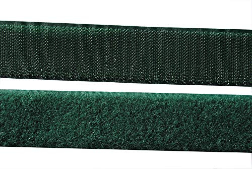 SAN Klettband dunkelgrün 30 mm breit 1 Meter Klettverschluss Hakenband und 1 Meter Flauschband