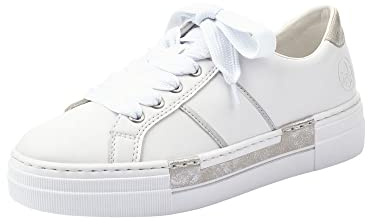 Rieker Damen N4902 Sneaker, Weiß (Weiss/Fog-Silver/ 81 81), 35 EU