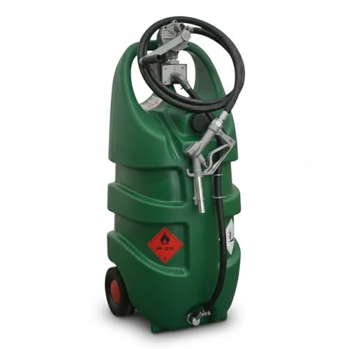 MobiFuel 110L – Réservoir de Carburant Portable sur Roues pour Diesel – Bidon Professionnel avec Pompe Manuelle et Tuyau 3 m – pour l'agriculture, Les Chantiers et l'industrie – Vassallo Sistemi