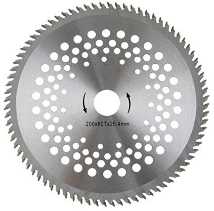 HUAREW 200 mm x 80 mm x 25,4 mm Hartmetall-Klinge für Freischneider.