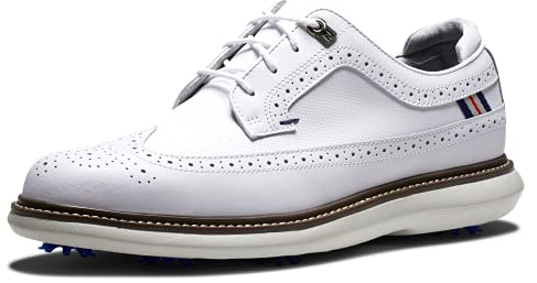 FootJoy Herren Traditions Schildspitze Golfschuh, weiß