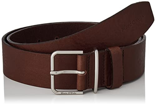 Marc O'Polo Damen Gürtel aus Leder mit Metall-Schnalle, Braun (Dark Brown), 105