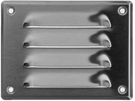140x105mm Edelstahl Lüftungsgitter mit Insektenschutz - Gitter für Belüftung - Abluftgitter