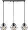 TOKIUS Deckenlampe, 16CM Vintage Deckenleuchte im Industrial Design Retro E27 Lampe aus Eisen Käfig Pendelleuchte Schwarz (Schwarz 3-flammig Pendellampe B)